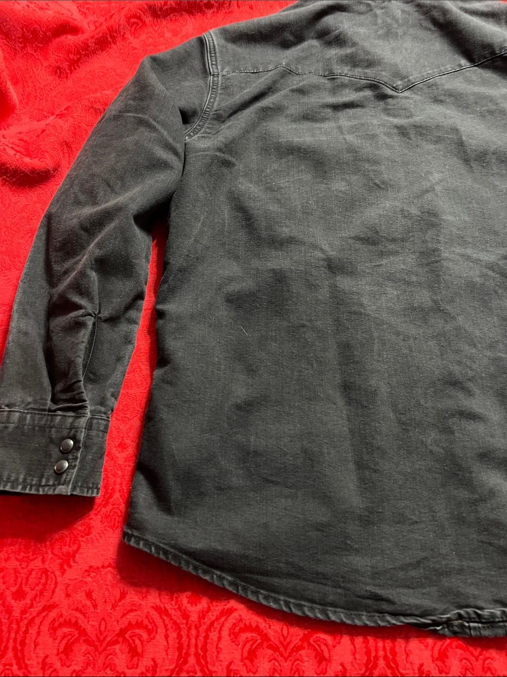 Levi's Men's Black Denim Western Snap Front Shirt Long Sleeve Large - Picture 12 of 13